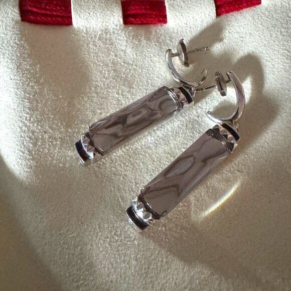 Baccarat Crystal Silver Earrings - Picture 1 of 1